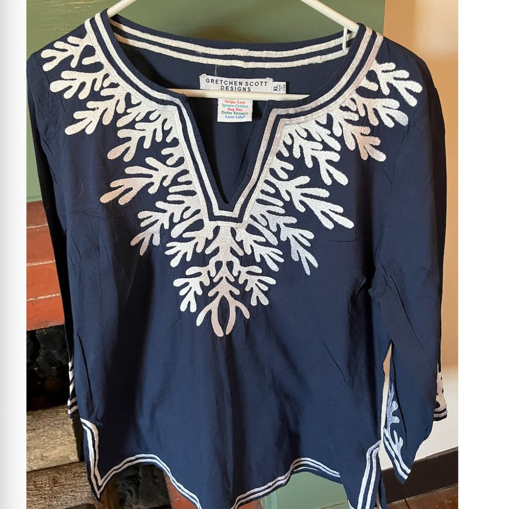 Gretchen Scott Coral Tunic Nautical L